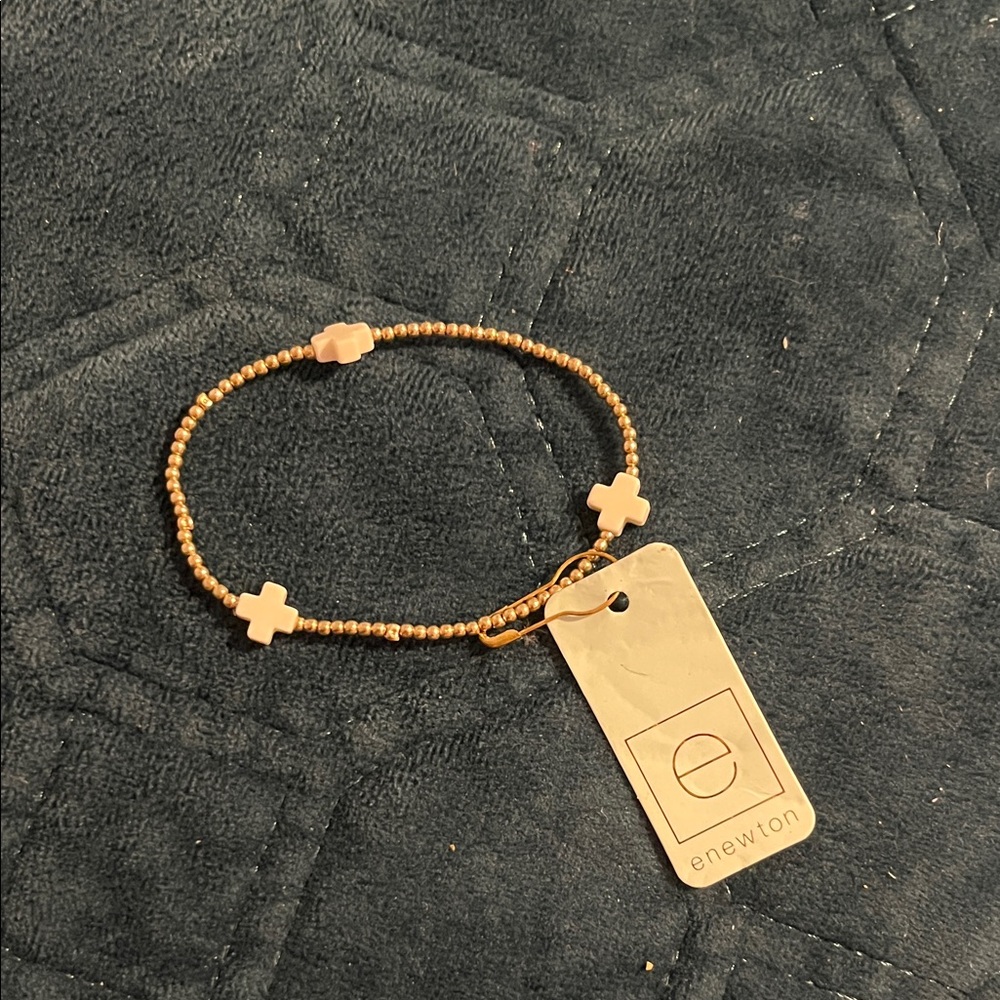 Newton Pink and Gold Beaded Bracelet
